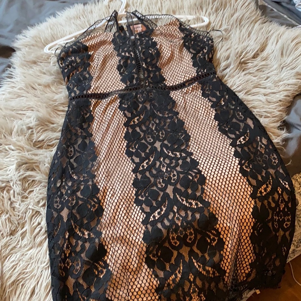 Black and pink dress
